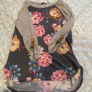 Pink Clover 3/4 sleeve top